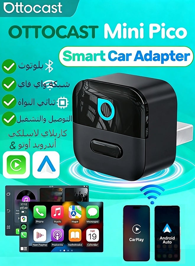 Ottocast Mini Wireless CarPlay Adapter for iPhone & Android Auto CarPlay Adapter Fast Auto-Reconnect, Works with Factory Wired CarPlay Cars Wireless Apple Car Play, Low Latency,WiFi 6 + Bluetooth 5.4, Plug & Play,Fits 98%+ OEM Wired CarPlay Cars - Image 1