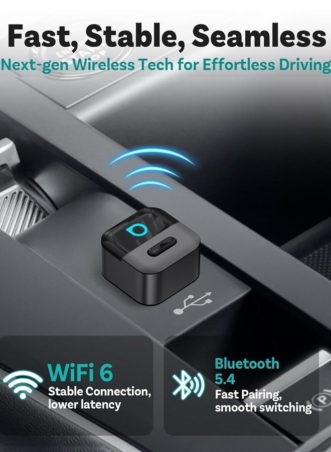 Ottocast Mini Wireless CarPlay Adapter for iPhone & Android Auto CarPlay Adapter Fast Auto-Reconnect, Works with Factory Wired CarPlay Cars Wireless Apple Car Play, Low Latency,WiFi 6 + Bluetooth 5.4, Plug & Play,Fits 98%+ OEM Wired CarPlay Cars - Image 5