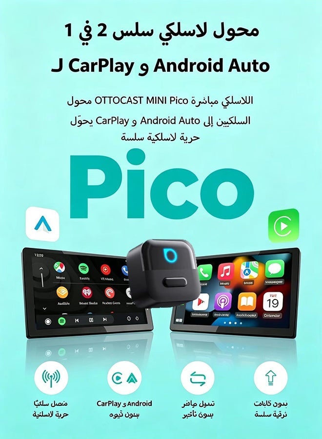 Ottocast Mini Wireless CarPlay Adapter for iPhone & Android Auto CarPlay Adapter Fast Auto-Reconnect, Works with Factory Wired CarPlay Cars Wireless Apple Car Play, Low Latency,WiFi 6 + Bluetooth 5.4, Plug & Play,Fits 98%+ OEM Wired CarPlay Cars - Image 3