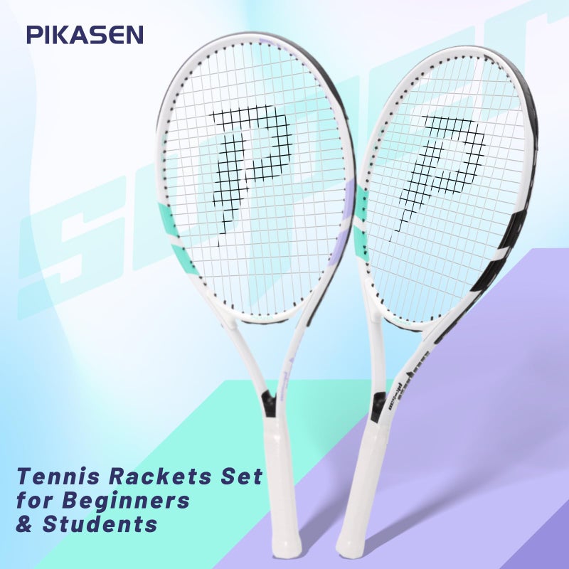 PIKASEN 27 Inch Tennis Rackets for Adult Recreational 2 Players Tennis Rackets Set with 2 Overgrips and 1 Tennis Bag. Perfect for Beginners and Students Training - Image 2