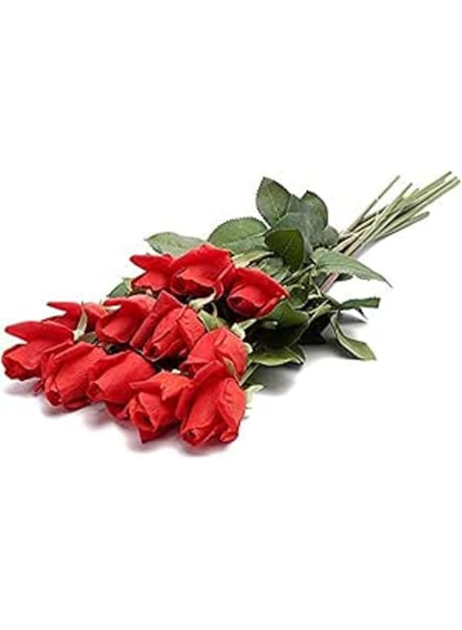 ماركة غير محددة زهور ورود صناعية لمناسبات متعددة - أحمر 
