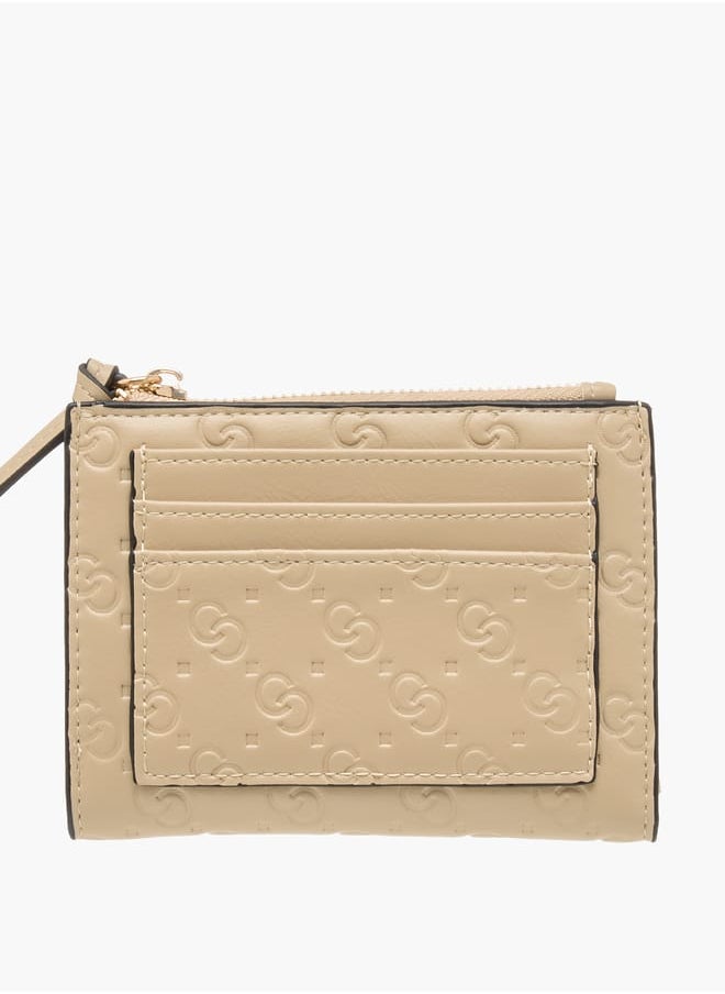 Celeste Women Monogram Embossed Wallet with Zip Closure  - Image 1