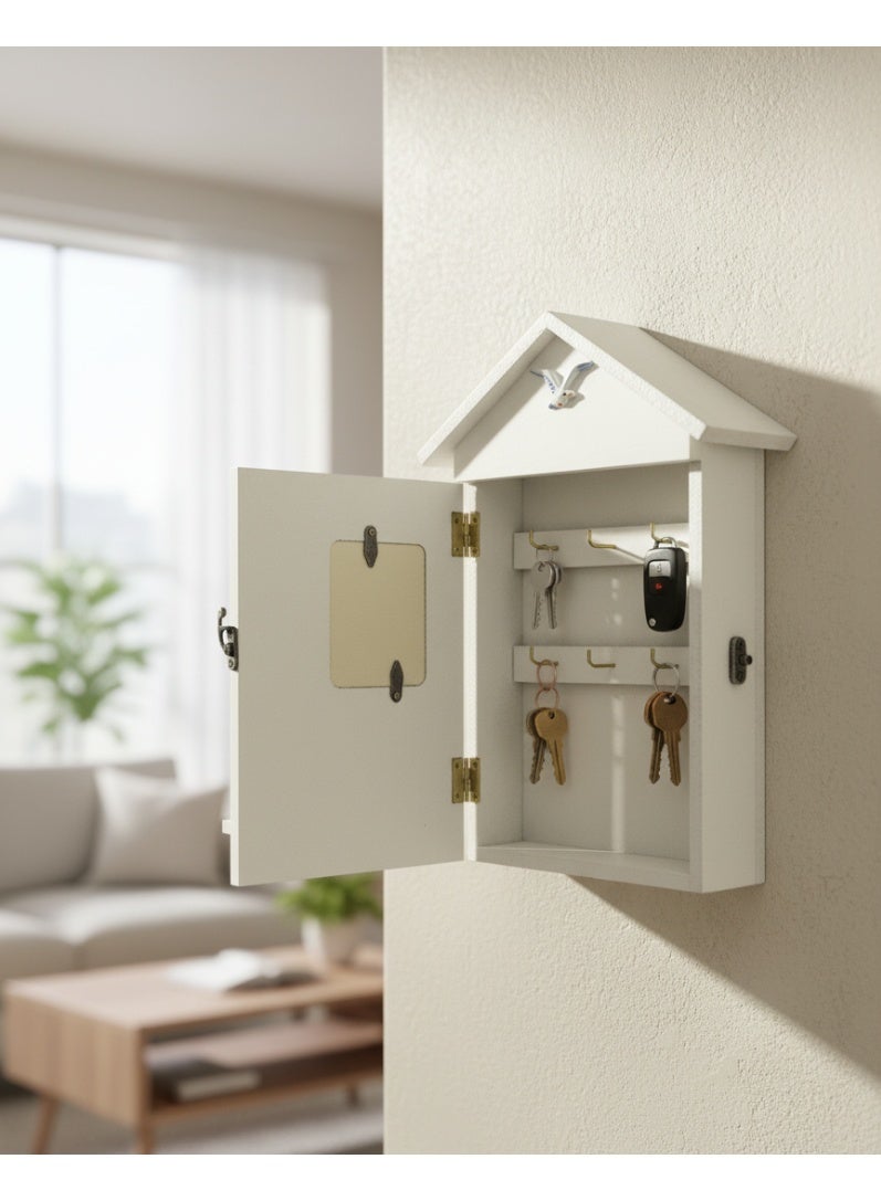 AASAI CART Coastal Theme Wall Mounted Key Box with Seaside Art & Note Area, Handmade Nautical Key Organizer for Home Entryway or Cottage, 26x7x17 cm - Image 3