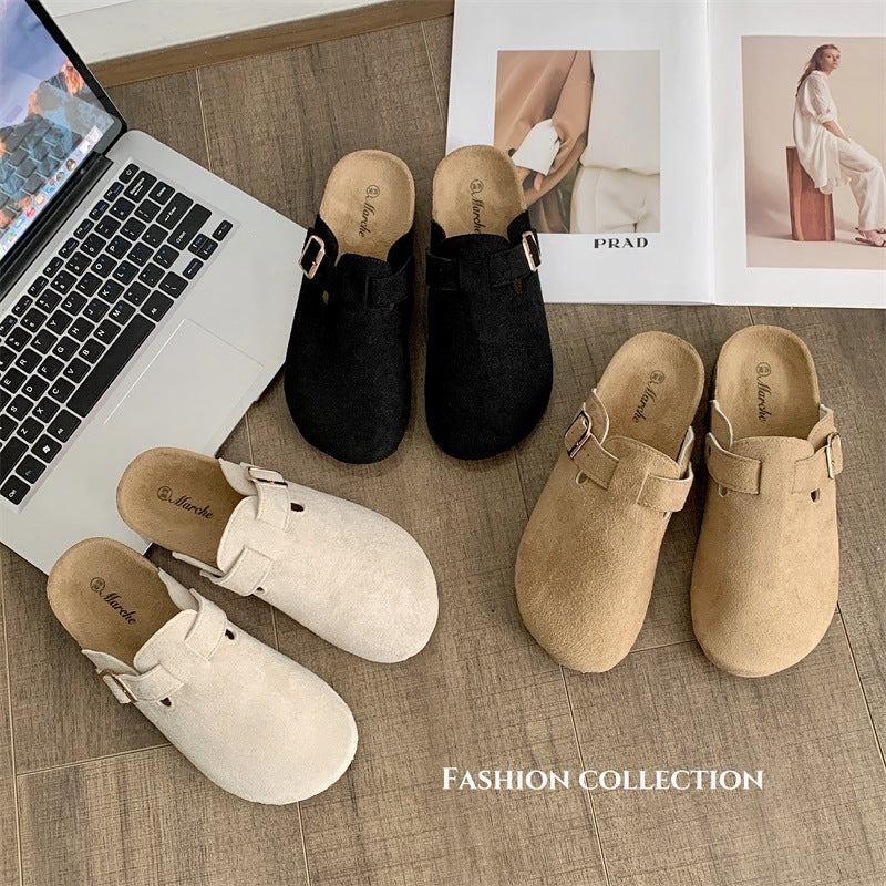 2024 ربيع وصيف جديد حذاء منزلي ذو نعل سميك نصف-slip ريترو نيش كسول للرجال والنساء، حذاء منزلي ذو رأس أصبع - Image 4