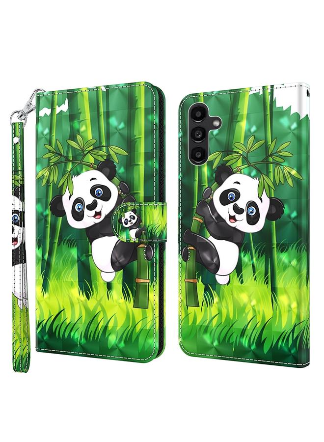 إيروريكس جراب لهاتف Samsung Galaxy A15 بنمط رسم ثلاثي الأبعاد من الجلد القابل للطي - Image 1