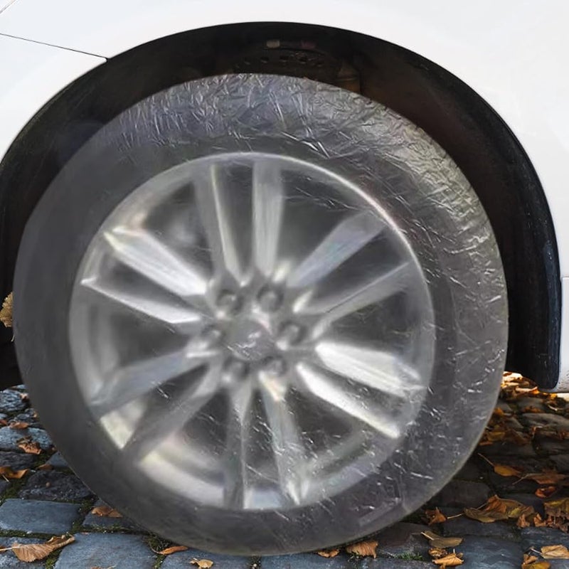 أغطية إطارات مرنة شفافة قابلة للاستعمال لمرة واحدة لحماية عجلات السيارات والشاحنات والعربات السكنية والمقطورات - Image 5