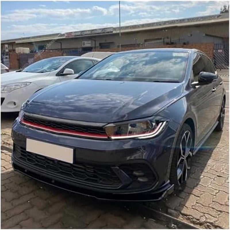 DEMULAX Gloss Black Front Bumper Lip Spoiler Splitter for VW Polo - Image 4