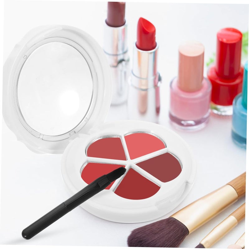OUNONA 2 Sets Refillable Eyeshadow Box Portable Makeup Container with Mirror Brush DIY Color Mixing Palette for Travel Cosmetic Storage and Blush Powder Holder - Image 5