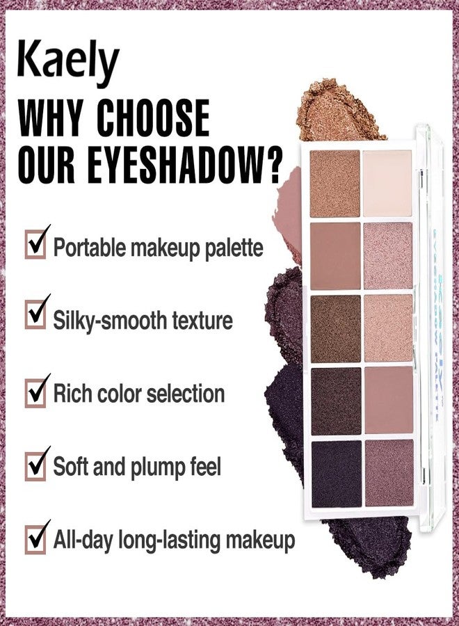 QIDSTERS 10 Eyeshadow Palette, Nude Rose Gold Matte Shimmer Eyes Makeup,01 - Image 4