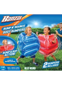 Banzai : Bump N' Bounce Body Bumpers, A Game Of Bumping & Bopping, 2 Bumpers Included In Red & Blue, Fun & Safe Cushion Inflatable Surface, For Ages 4 And Up  - Image 1