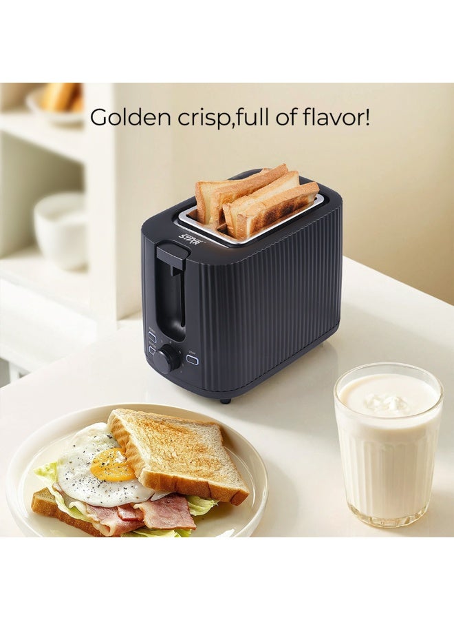 Winning Star 2-Slice Toaster with Defrost & 7 Browning Settings ST-90601, 780W - 930W, Automatic Pop-Up, Cancel Function – Black - Image 3