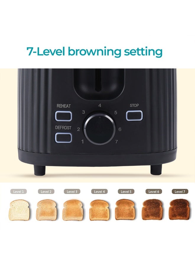 Winning Star 2-Slice Toaster with Defrost & 7 Browning Settings ST-90601, 780W - 930W, Automatic Pop-Up, Cancel Function – Black - Image 5