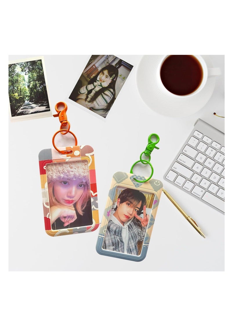 Generic Kpop Photocard Holder, Kpop Keychain for Photo, Keychain Picture Holder, Photocard Sleeves, Oil Painting Flower Bus Card Protective Cover, for Student Meal Card, Campus Access Card, Subway Card 2Pcs  - Image 5