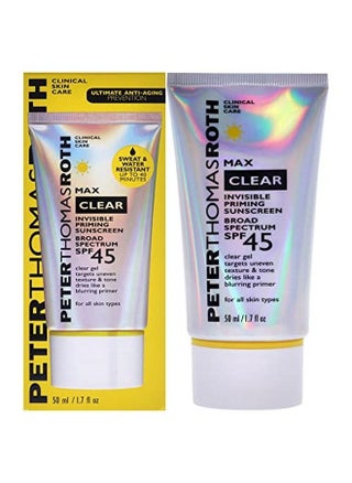 ; Max Clear Invisible Priming Sunscreen Broad Spectrum Spf 45 ; Makeup Primer With Spf Waterresistant Sunscreen Gel With Silky Finish 1.7 Fl. Oz. - pzsku/Z883D7FE213FB5E4DAF29Z/45/_/1688711255/e3b7a6f1-b7ac-41d2-9d95-0105292d4feb