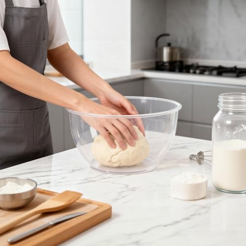 Greentainer Plastic Mixing Bowls with Lids Set for Kitchen, 5 Set Nesting Bowls for Mixing, Baking, Prepping, Cooking and Serving Food, Mixing Bowls Dishwasher, Microwave Safe - Image 4