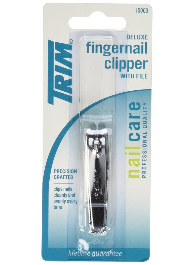 Trim Deluxe Fingernail Clippers With File Sharp Durable Clippers With Foldaway Nail File For Easy Compact Storage Steel Nail Clippers For Precise Even Cuts Every Time - Image 1