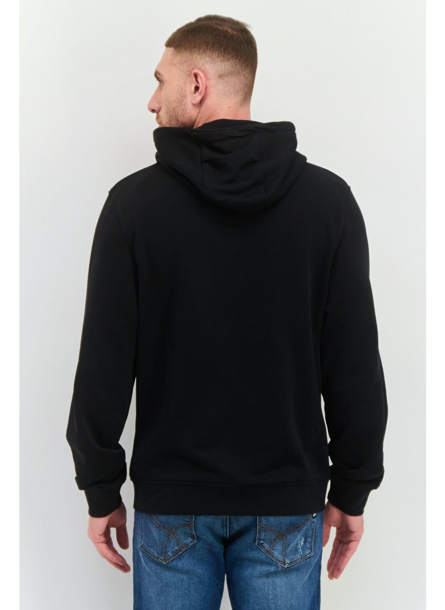 CROSSHATCH Men Brand Logo Long Sleeves Full Zip Hoodie, Black  - Image 3