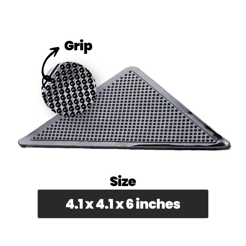 Muddy MatÂ® Heavy Duty Non-Slip Reusable Rug Corner Pads - Double-Sided Adhesive Pad for Corners and Sides on Hardwood Floors, Area Rugs - Keep Your Rug in Place (Pack of 4) - Image 3