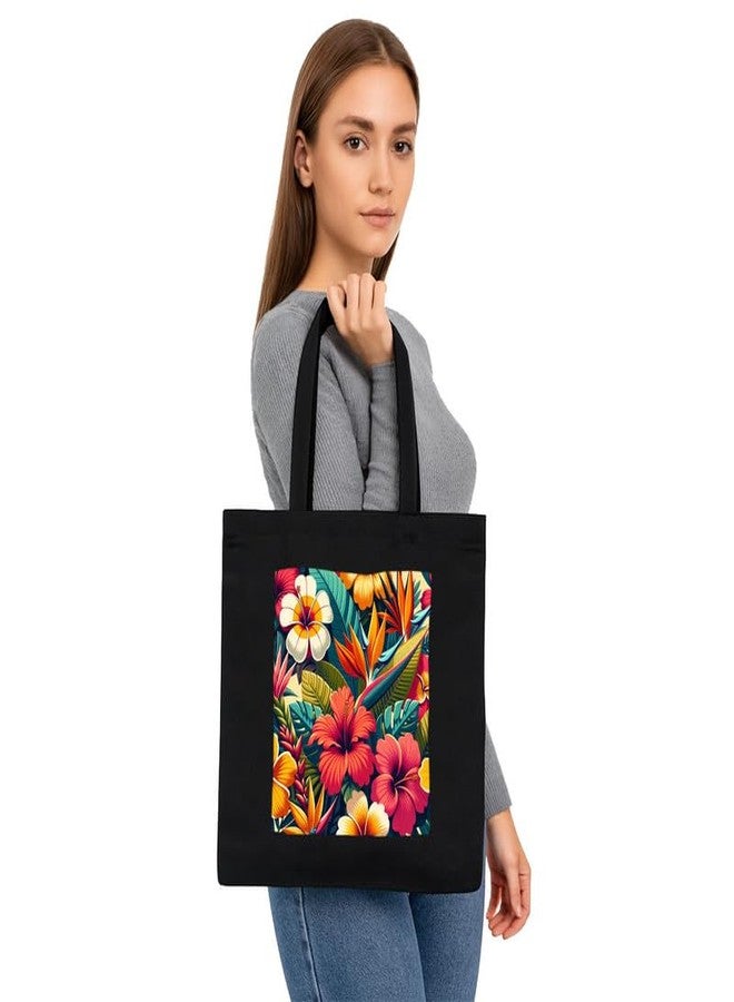 PrintingZone حقيبة تسوق قماشية نسائية من برينتينغ زون | مطبوعة | سعة كبيرة 15 كجم | إغلاق بسحاب - Image 3