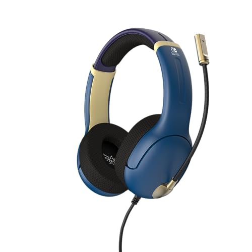 PDP Gaming AIRLITE Wired Stereo Headset with Noise-Cancelling Mic for Nintendo Switch/Switch Lite/Switch OLED (Legend of Zelda Hyrule Blue) - Image 5