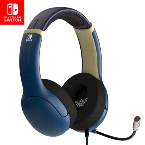 PDP Gaming AIRLITE Wired Stereo Headset with Noise-Cancelling Mic for Nintendo Switch/Switch Lite/Switch OLED (Legend of Zelda Hyrule Blue) - Image 1