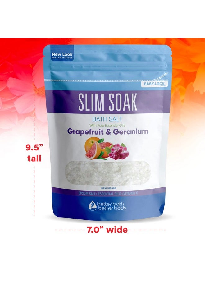 Better Bath Better Body Slim Soak Bath Salt 32 Ounces Epsom Salt With Natural Grapefruit Geranium And Orange Essential Oils Plus Vitamin C In Bpa Free Pouch With Easy Presslock Seal  - Image 5