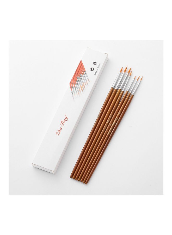NIBEMINENT 7-Piece Artist Brushes Brown/Silver - Image 4