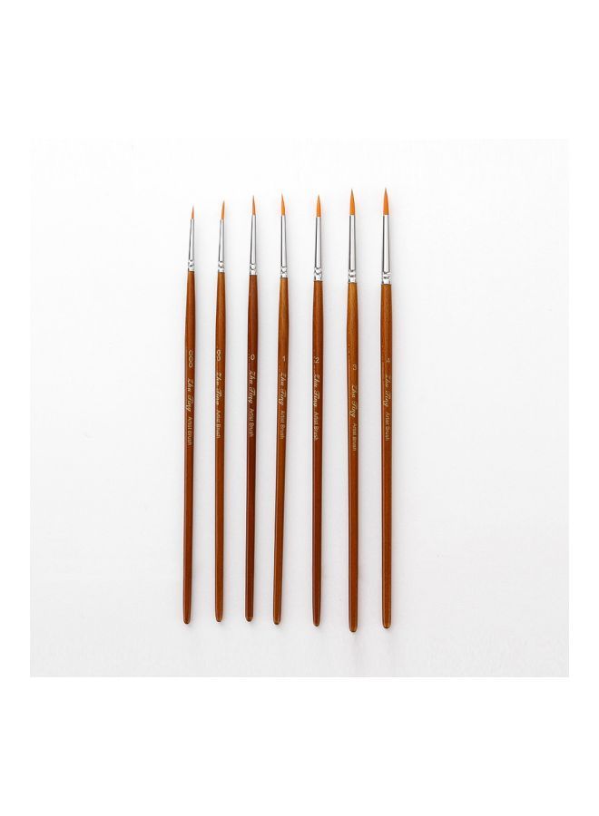NIBEMINENT 7-Piece Artist Brushes Brown/Silver - Image 5