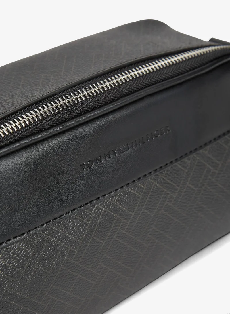 Tommy Hilfiger Black Embossed Flag Crossbody Camera Bag for Men | Best Price UAE