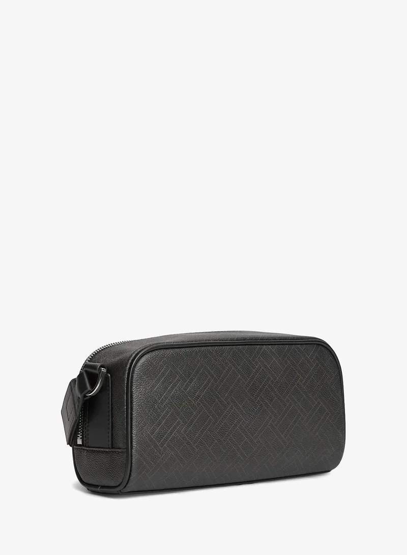 Tommy Hilfiger Black Embossed Flag Crossbody Camera Bag for Men | Best Price UAE