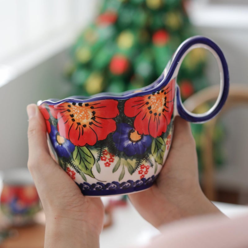 ALMA 2025 Updated 18oz Large Soup Bowl Microwave Safe, Ceramic Soup Bowl with Loop Handle,Ceramic Cereal Bowl for Soup,Snack,Chip,Stew,Ice cream-Jungle Floral Theme - Image 4