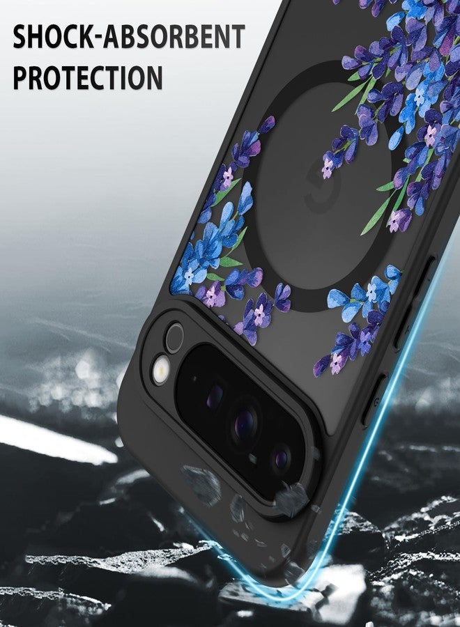 OOK Case for Google Pixel 9 Pro XL 6.8 Inch (Compatible with MagSafe) Lavender Purple Floral Flowers Translucent Phone Cover Soft TPU + Hard PC Anti-Scratch Shockproof Magnetic Cute Case for Women - Image 4