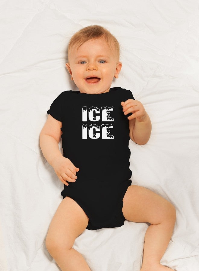 Crazy Bros Tees Ice Ice Baby Bodysuit - Funny Infant Outfit Boy Girl Clothing Adorable Romper Unisex Clothing (Newborn, Black) - Image 2