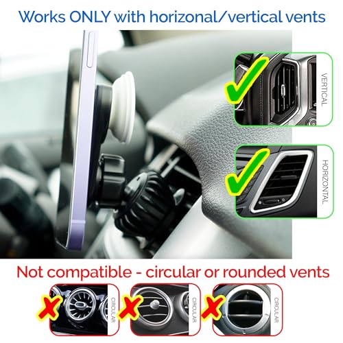 MCCHJoy 2X-Hold Magnetic Car Mount for PopSockets, Easy to Install Air Vent Mount, Adjustable and Secure, Fits All Phones All Socket Grips - Image 4
