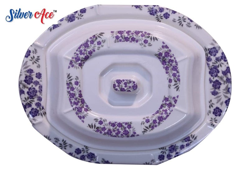 SILVER ACE Silver Ace Lavender Lush Designer Melamine Dinner Set in Multicolor 43 Pieces  - Image 2