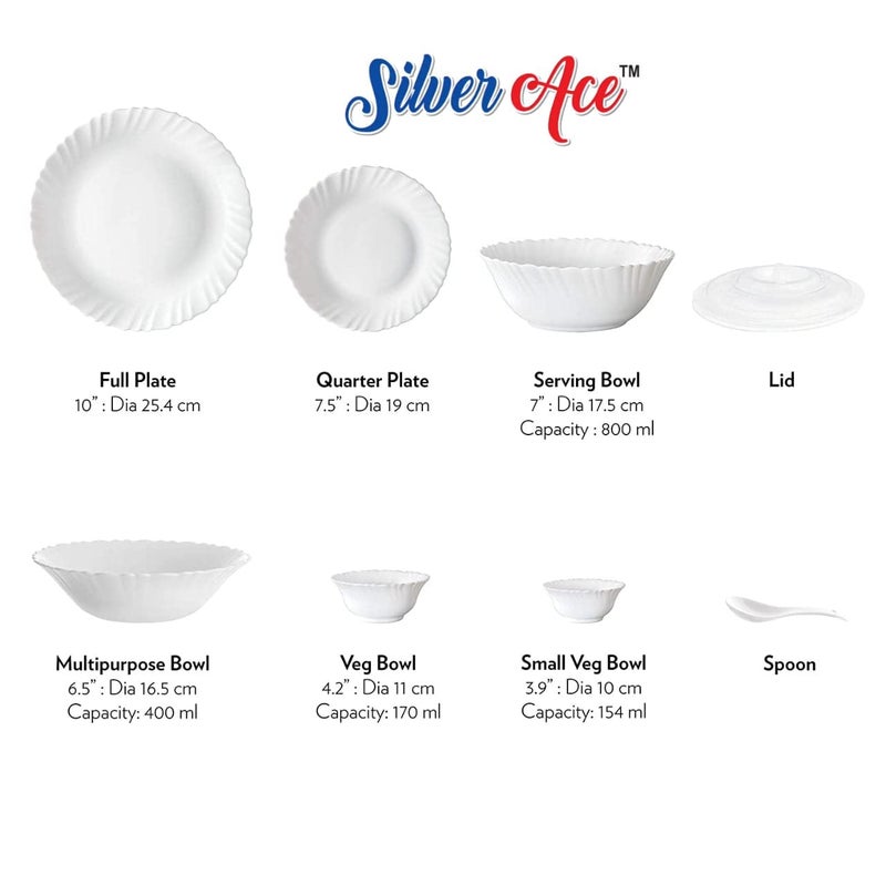 SILVER ACE Silver Ace Lavender Lush Designer Melamine Dinner Set in Multicolor 43 Pieces  - Image 5