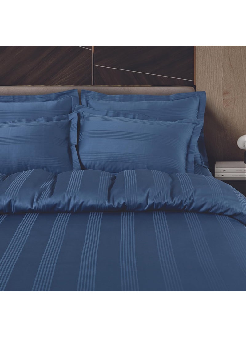 Malako Malako Turin Jacquard Legion Blue 100 Cotton Super King Size Duvet CoverQuilt Cover  - Image 2