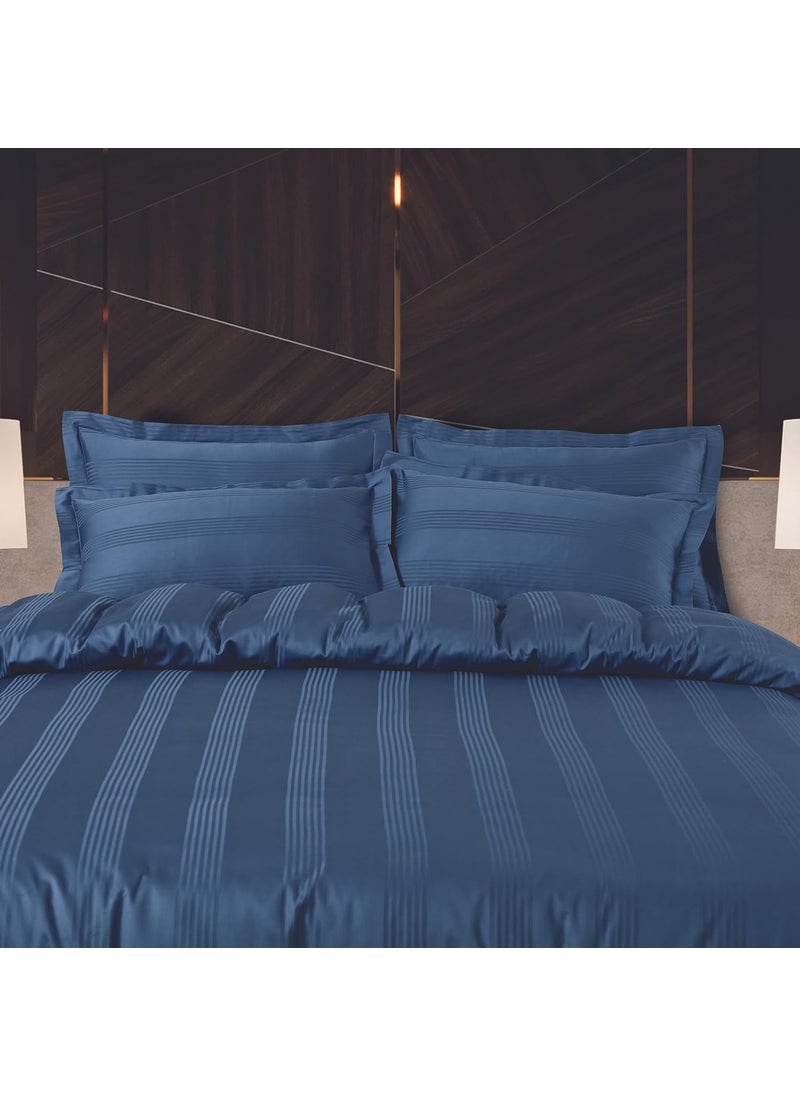 Malako Malako Turin Jacquard Legion Blue 100 Cotton Super King Size Duvet CoverQuilt Cover  - Image 4