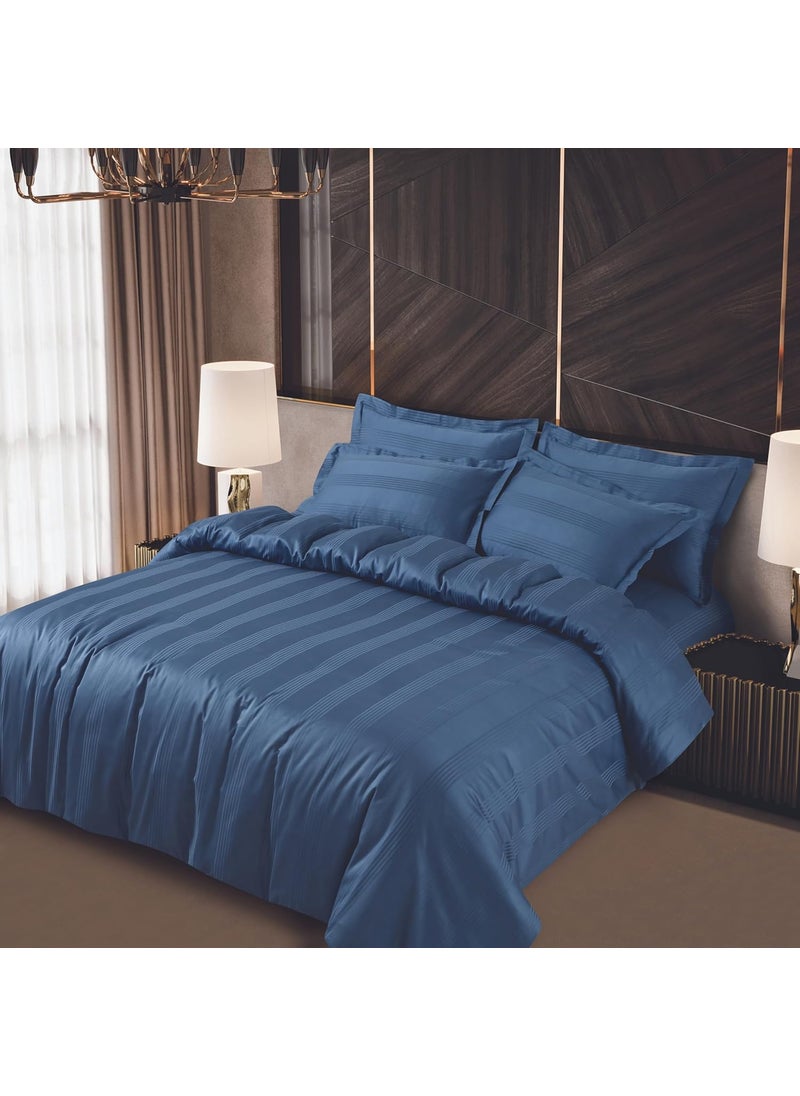 Malako Malako Turin Jacquard Legion Blue 100 Cotton Super King Size Duvet CoverQuilt Cover  - Image 5