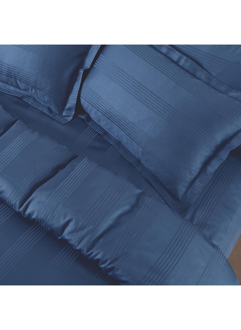 Malako Malako Turin Jacquard Legion Blue 100 Cotton Super King Size Duvet CoverQuilt Cover  - Image 3