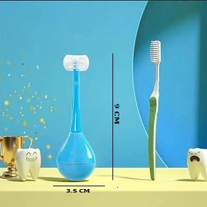 Ncry 1 pc Three Sided Toothbrush for Kids, Three Sided Children's Toothbrush,3D Kids Three-Sided Toothbrush Training, Kids Soft Bristle Toothbrush - Image 4