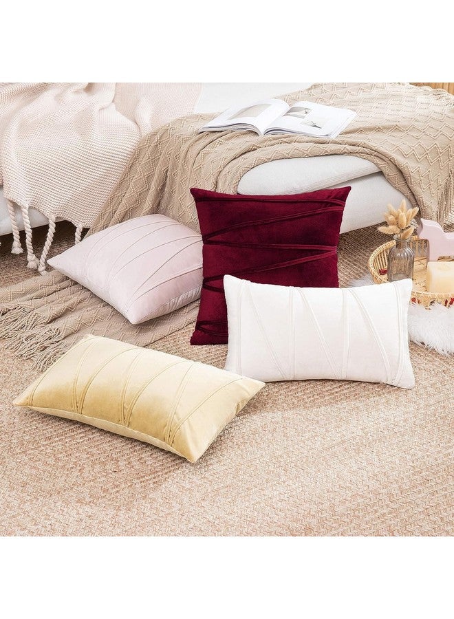 Khooti Velvet 200 TC Cushion Cover Pack Of 1-20"X20"/51X51 Cm-Red-Soft Pillow Covers Cushion Case For Sofa Bedroom Livingroom Chair Car, Cushion Cover With Random Zig Zag Pattern - Image 3