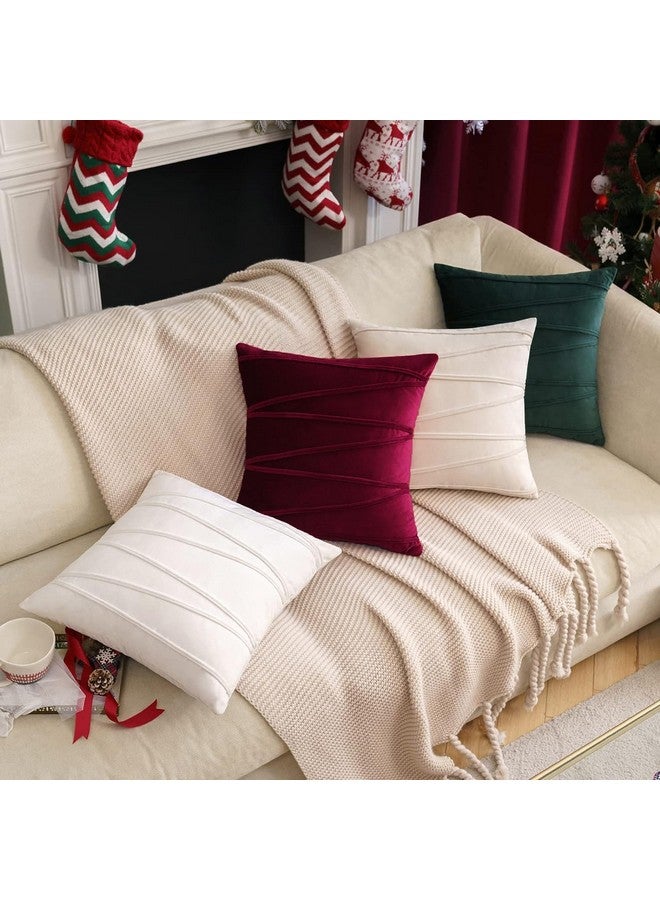 Khooti Velvet 200 TC Cushion Cover Pack Of 1-20"X20"/51X51 Cm-Red-Soft Pillow Covers Cushion Case For Sofa Bedroom Livingroom Chair Car, Cushion Cover With Random Zig Zag Pattern - Image 5