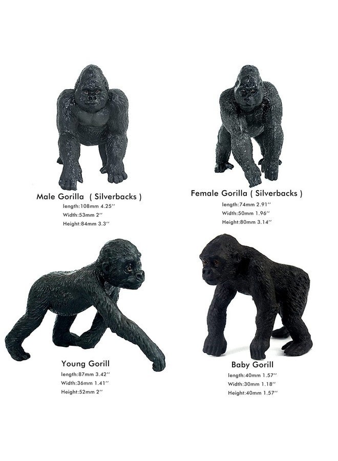 FUNSHOWCASE African Jungle Animals Toy Chimpanzees and Gorilla Figure Realistic Plastic Figurine Playset Lot 10-Piece - Image 3