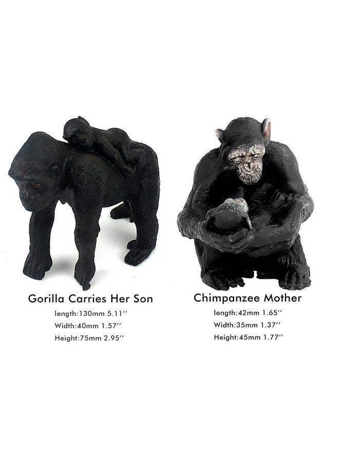 FUNSHOWCASE African Jungle Animals Toy Chimpanzees and Gorilla Figure Realistic Plastic Figurine Playset Lot 10-Piece - Image 4