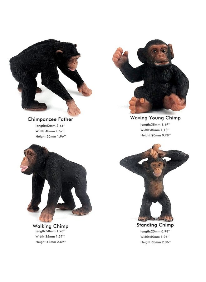FUNSHOWCASE African Jungle Animals Toy Chimpanzees and Gorilla Figure Realistic Plastic Figurine Playset Lot 10-Piece - Image 2