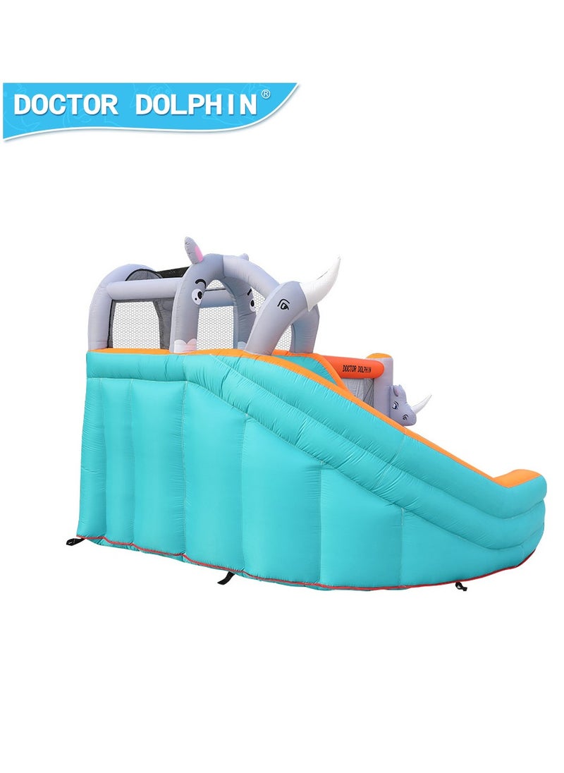 doctor dolphin Doctor Dolphin Inflatable Bounce House with Water Slides for Kids with Climbing Wall, Elephant Theme Water Park with Plash Pool for Outdoor 73009  - Image 4