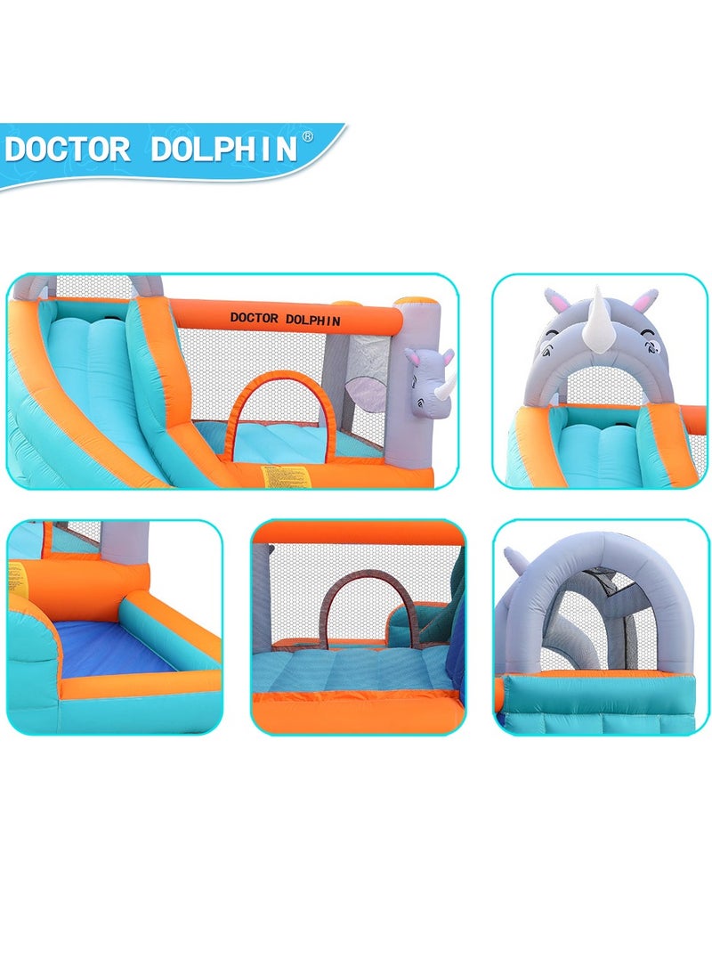 doctor dolphin Doctor Dolphin Inflatable Bounce House with Water Slides for Kids with Climbing Wall, Elephant Theme Water Park with Plash Pool for Outdoor 73009  - Image 5