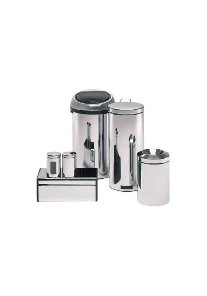 Brabantia Tea, Coffee and Sugar Canisters Set with Black Lid - 1.4 L, Brilliant Steel, 3 Pieces - Image 3