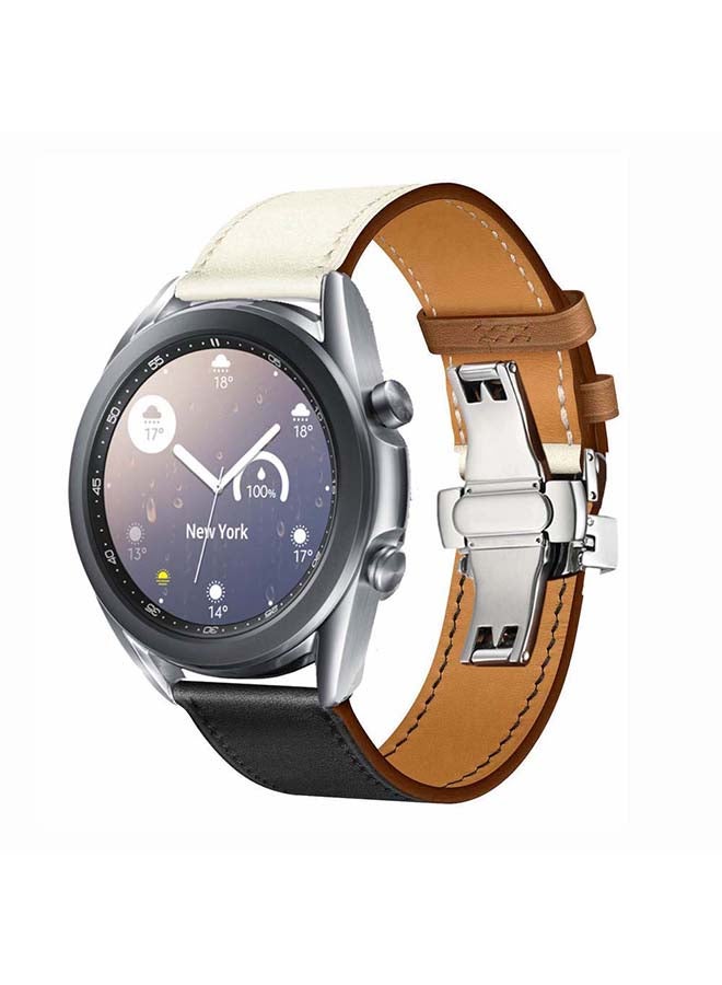 Perfii Replacement Band For Samsung Galaxy Watch3 41 Noir/Blanc/Gold Swift - White Black - Image 2